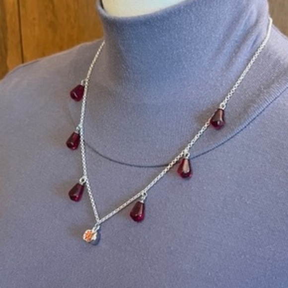 Persephone Greek Roman Goddess Pomegranate and Seeds Handmade Silver Necklace - Picture 6 of 16